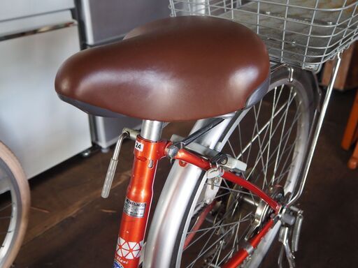 ◇シティーサイクル カゴ2つ付き ママチャリ オレンジ 24インチ