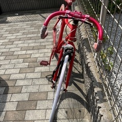 赤ピンク自転車 ピスト 原宿購入レディース