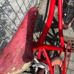 赤ピンク自転車 ピスト 原宿購入レディース