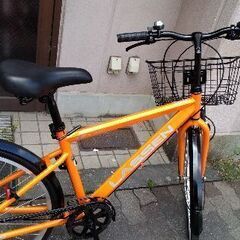 LASSEN[ラッセン]27吋 シティーサイクル 外装6段/オレンジxブラックの 