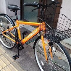 LASSEN[ラッセン]27吋 シティーサイクル 外装6段/オレンジxブラックの 