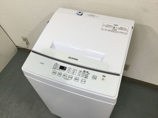 （8/22受渡済）JT5009【IRISOHYAMA/アイリスオーヤマ 5.0㎏洗濯機】美品 2021年製 KAW-60A 家電 洗濯 全自動洗濯機 簡易乾燥機能付