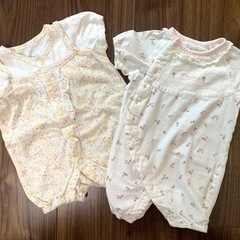 【新生児】バースデー 夏用ロンパース　50-60 2枚組