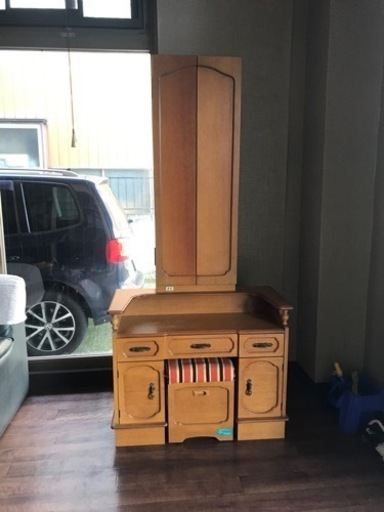 おしゃれレトロなドレッサー 三面鏡 アンティーク