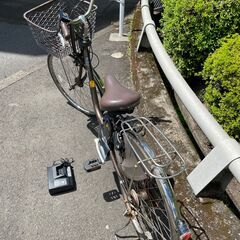 電動アシスト自転車 No.318 26インチ Panasonic ブラウン カギ