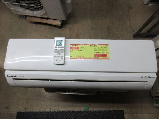 K03455　パナソニック　 中古エアコン　主に6畳用　冷房能力　2.2KW ／ 暖房能力　2.2KW