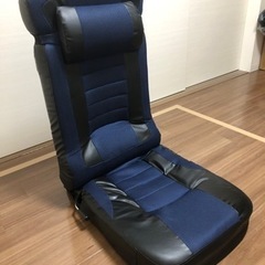 【美品】座椅子　ハイバック　ゲーミングチェア　ネイビー