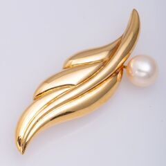 K18 アコヤ真珠 ブローチ 品番b21-217