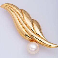 K18 アコヤ真珠 ブローチ 品番b21-217