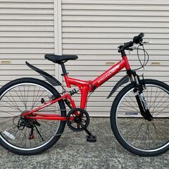 新品★未使用　マウンテンバイク　シマノ6段ギア　26インチ　レッド②号車