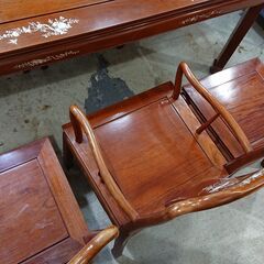 花梨｜螺鈿細工｜花鳥図｜ダイニング7点セット