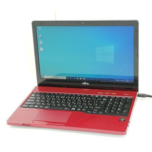 保証付 新品SSD Wi-Fi有 15.6型 赤色 ノートパソコン 富士通 AH42/W