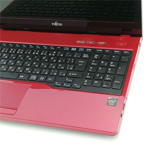 保証付 新品SSD Wi-Fi有 15.6型 赤色 ノートパソコン 富士通 AH42/W
