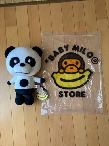 値下げ❗️a bathing ape ア ベイシング エイプ baby milo パンダ　ぬいぐるみ箱付き