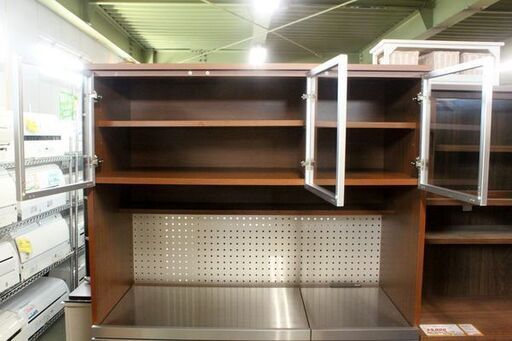 unico/ウニコ STRADA/ストラーダ キッチンボード 幅120 ステンレス天板 インダストリアル  食器棚 中古家具 店頭引取歓迎 R6239)