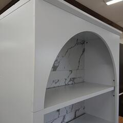 ☆展示品の大理石柄 アーチ型シェルフ 幅90cm 定価29990円?自社配送
