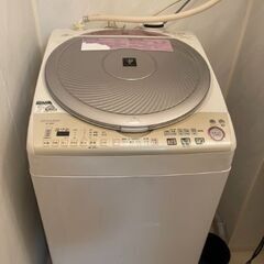 【美品】2013年製　SHARP製縦型乾燥機付全自動洗濯機8kg