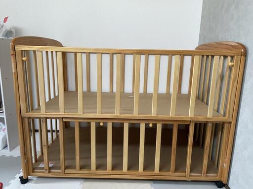 ミニ ベビーベッド 木製 90×60 ヤトミ ヤトミ ミニベビーベッド ミミ2 棚板付き ベビーベッド