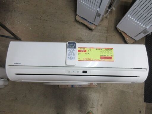 K03460　東芝　 中古エアコン　主に6畳用　冷房能力2.2KW ／ 暖房能力　2.2KW