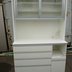 ニトリ 食器棚 レンジボード キッチンボード レジューム 幅120 ニトリ（NITORI） 幅120cm キッチンボード( レジューム120-2TF-H DBR