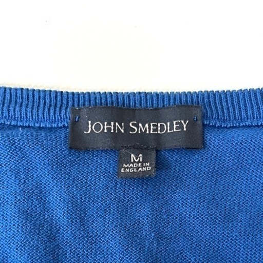 JOHN SMEDLEY ジョンスメドレー ニット ベスト ブルー 青　M イングランド製 希少 名品 正規品 古着 カジュアル ウェア ドレス ビジネス