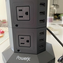 POWERJC タワー式 電源タップ 縦型コンセント 