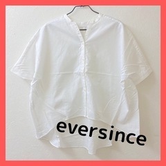 美品◇　eversince　エバーシンス　半袖オーバーシャツ ホワイト