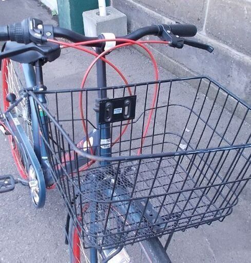 シティサイクル 27インチ RESIKURO ネイビー 赤 自転車 6段変速 ママチャリ カゴ 札幌市東区 新道東店 シティサイクル 27インチ RESIKURO ネイビー 赤 自転車 6段変速