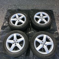 ワーゲントゥーラン純正アルミホイール付きスタッドレスタイヤ 205-55-R16