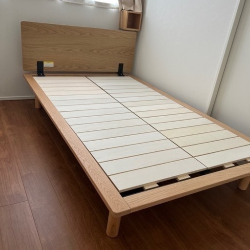 木製ベッドフレームオーク材突板　セミダブル /無印良品