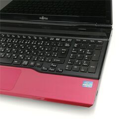 保証付 新品SSD Wi-Fi有 15.6型 赤色 ノートパソコン 富士通 AH45/K 中古