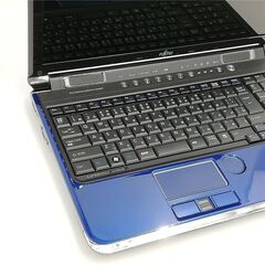 日本製 新品SSD 15.6型 ブルー ノートパソコン 富士通 AH700/5B 中古