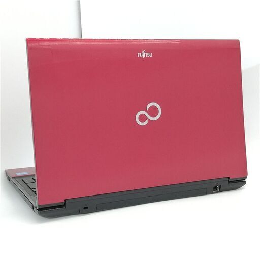 新品SSD 15.6型 赤色 ノートパソコン 富士通 AH45/K 中古美品 第3世代