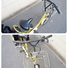 🔴 ふたごじてんしゃ 🔴双子自転車 もみのきいろ 中古 子供乗せ 0808