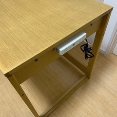 学習机 デスク 天然木 サイドラック ワゴン ライト 付き
