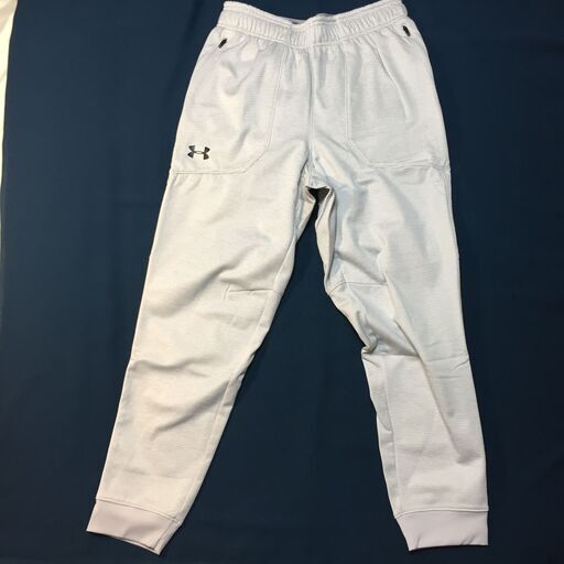 2F-299 新品 UNDER ARMOUR アンダーアーマー　ロングパンツ　ジャージ　裏起毛　コールドギア　あったか グレー Mサイズ(USAサイズ)