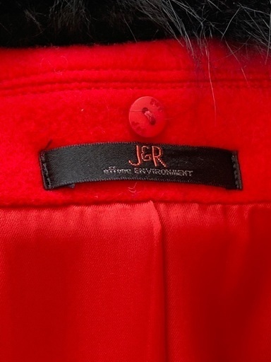 J \u0026R 赤　コート　ファ〜付き