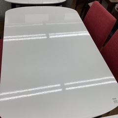 KH-43【新入荷 アウトレット】ベンチダイニング4点セット 白×赤