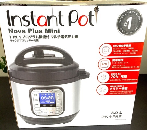 インスタポット 電気圧力鍋 7 in 1 Nova Plus Mini　3.０L  2021年12月購入 完全未使用新品