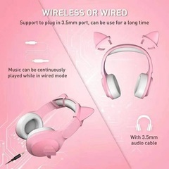 新品未使用　猫耳ヘッドフォン　無線有線両用