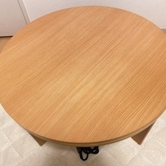 【おしゃれ・可愛い】丸 テーブル 70cm 円形 こたつ 白 木目調