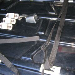 ルーフBOX　TERZO　人気黒　ローダウンタイプ　レール式　固定金具　アウトドア　釣り　