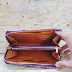 ◆大容量！ラウンドファスナー長財布/ Long Wallet　アリゾナレザー PURPLE(紫) ◇大容量！ラウンドファスナー長財布/ Long Wallet アリゾナレザー