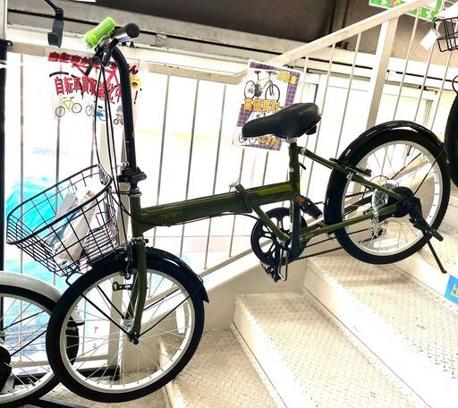 折りたたみ自転車 THFIFT FOLDING 20インチ モスグリーン【ユーズドユーズ名古屋天白店】 J2001