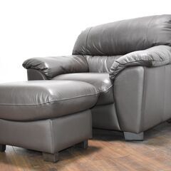 【ヤ取終了12/25】≪y349≫フランスベッド S\'ACCOMODI/サコモディ 高級 1人掛け/シングル ソファ 本革 オットマン付き 40731-03