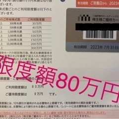 【限度額80万円】三越伊勢丹　株主優待カード