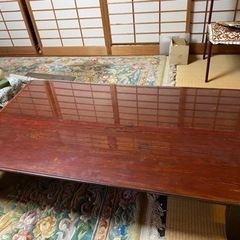 和室テーブル　専用ガラス付き　昭和初期？