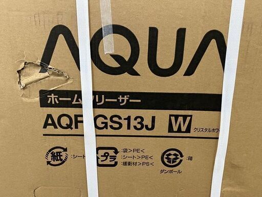 未使用品 AQUA/アクア 1ドア冷凍庫 ホームフリーザー134L  3モード タッチパネル AQF-GS13J-W   家電 店頭引取歓迎 ■R6280)