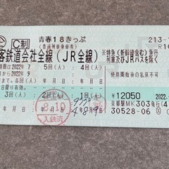 【ネット決済・配送可】青春18切符　3回分