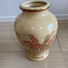 【決まりました】薩摩焼 花瓶 竹絵　金彩　高さ約18cm/直径約...